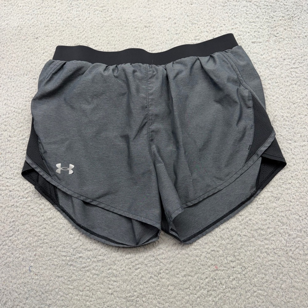 Under Armour 1350196 Womens Size Medium Gray HeatGear Fly By 2.0 Running Shorts